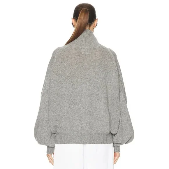 KHAITE Morris Cashmere Sweater in Granite Grey - Picture 5 of 6